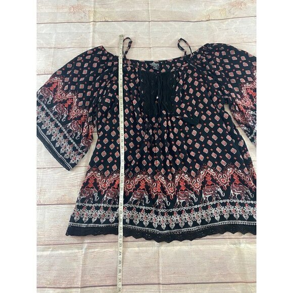 Angie Women's Bohemian Cold Shoulder Top - 2XL - Picture 4 of 10